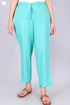 Cambric Cotton Pants In Turquoise Blue